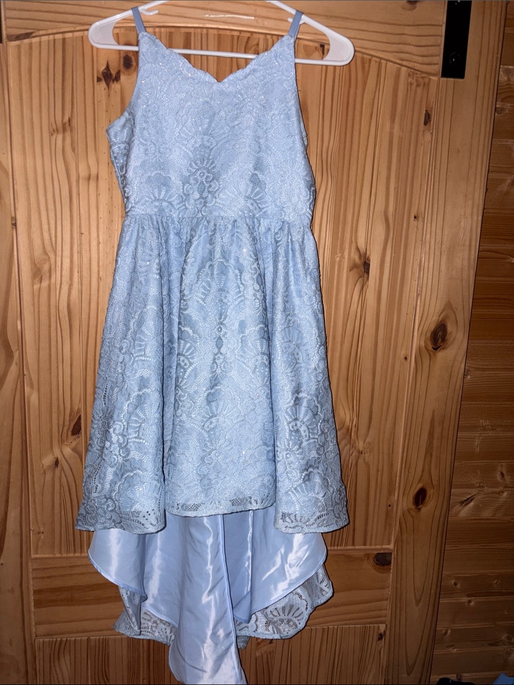 Girls formal dress size 12 Light Blue Lace High-Low